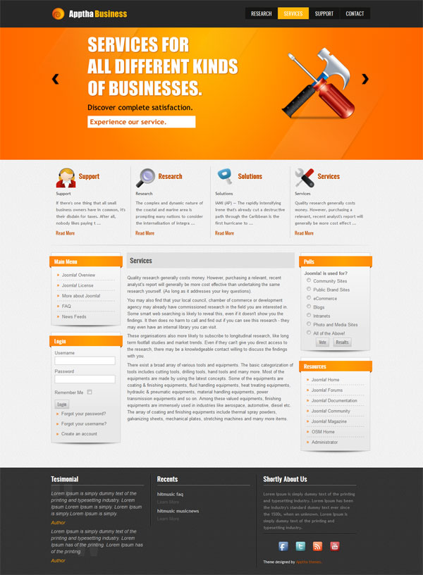 Apptha Business darmowy szablon Joomla 2.5